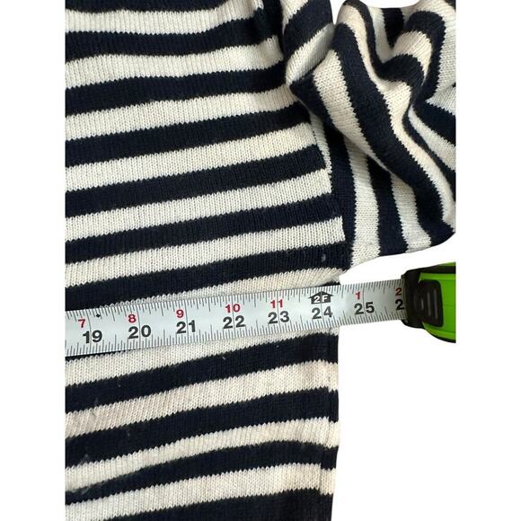 LOFT Outlet Women's Navy Blue & White Stripe Print Bell Sleeve Sweater Size XL - Picture 5 of 6